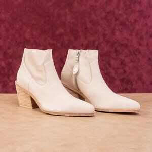 rag&bone Women Razor Ivory Nubuck Western Block Heel ankle Boots 9US EUR 39.5
